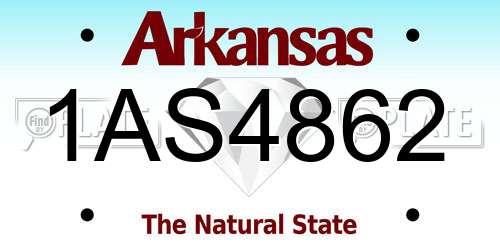 1AS4862 Arkansas License Plate