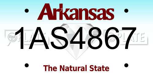 1AS4867 Arkansas License Plate