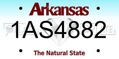1AS4882 Arkansas License Plate
