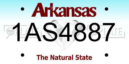 1AS4887 Arkansas License Plate