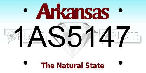 1AS5147 Arkansas License Plate