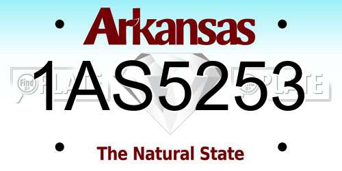 1AS5253 Arkansas License Plate