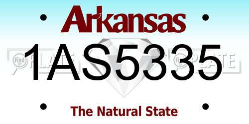 1AS5335 Arkansas License Plate
