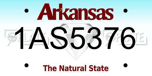 1AS5376 Arkansas License Plate