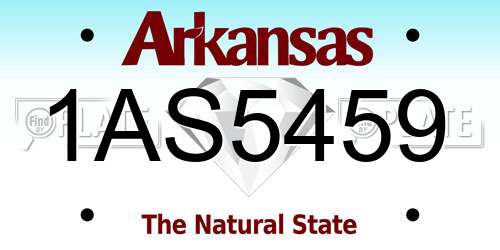 1AS5459 Arkansas License Plate