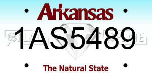 1AS5489 Arkansas License Plate