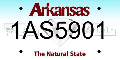 1AS5901 Arkansas License Plate