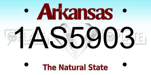 1AS5903 Arkansas License Plate