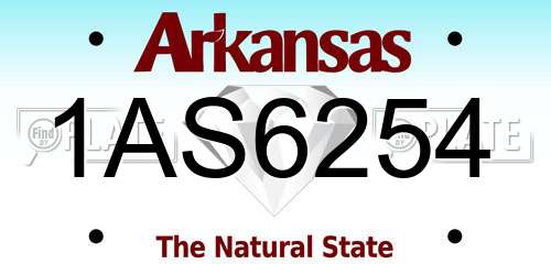 1AS6254 Arkansas License Plate