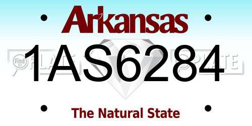1AS6284 Arkansas License Plate
