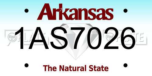 1AS7026 Arkansas License Plate