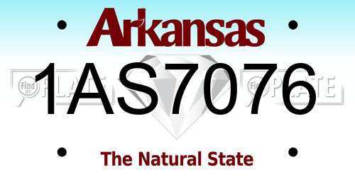 1AS7076 Arkansas License Plate