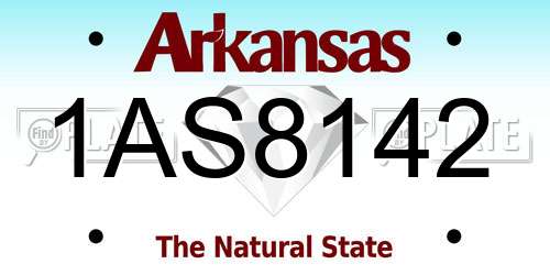 1AS8142 Arkansas License Plate