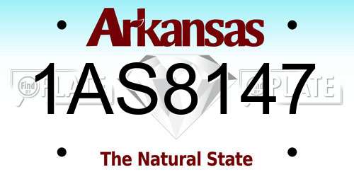 1AS8147 Arkansas License Plate