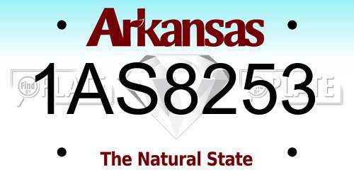 1AS8253 Arkansas License Plate