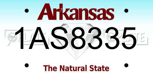 1AS8335 Arkansas License Plate