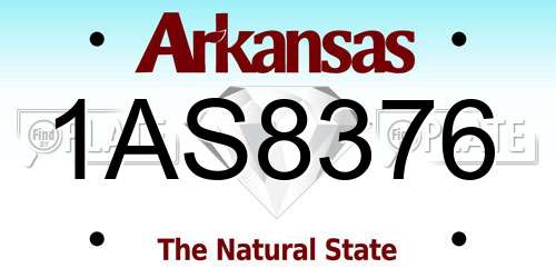 1AS8376 Arkansas License Plate