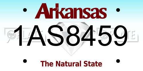 1AS8459 Arkansas License Plate