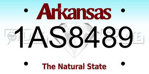 1AS8489 Arkansas License Plate