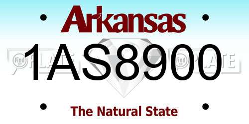 1AS8900 Arkansas License Plate