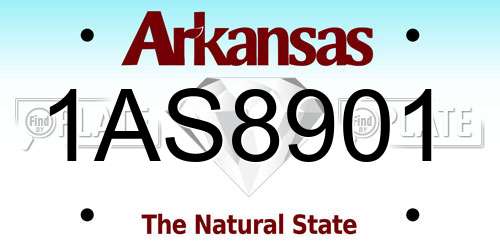 1AS8901 Arkansas License Plate