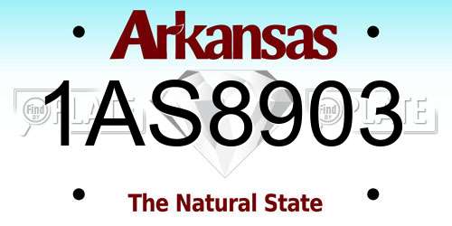1AS8903 Arkansas License Plate
