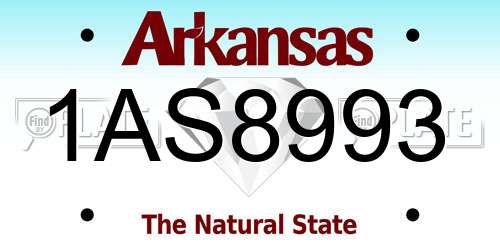 1AS8993 Arkansas License Plate