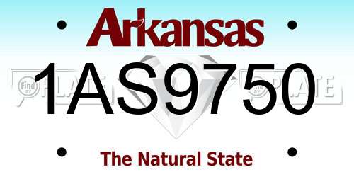 1AS9750 Arkansas License Plate