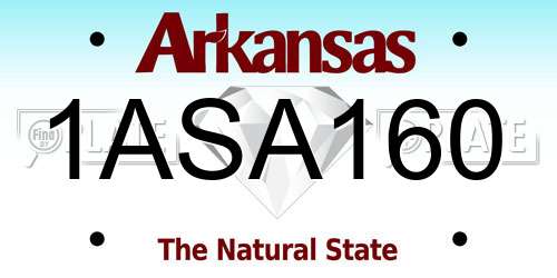 1ASA160 Arkansas License Plate