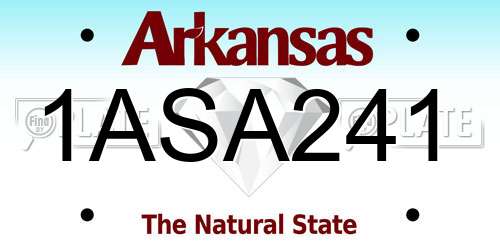 1ASA241 Arkansas License Plate