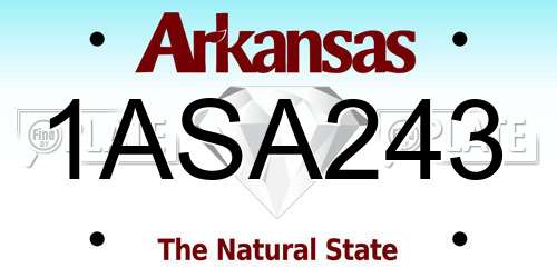 1ASA243 Arkansas License Plate