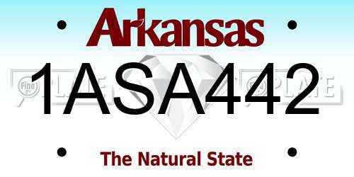 1ASA442 Arkansas License Plate
