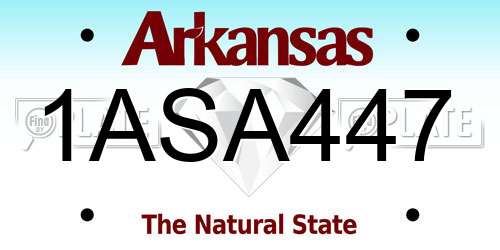 1ASA447 Arkansas License Plate