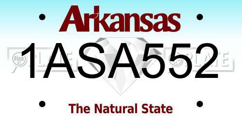 1ASA552 Arkansas License Plate