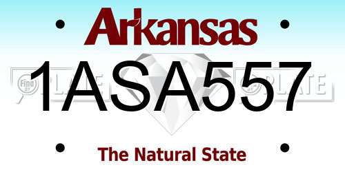 1ASA557 Arkansas License Plate