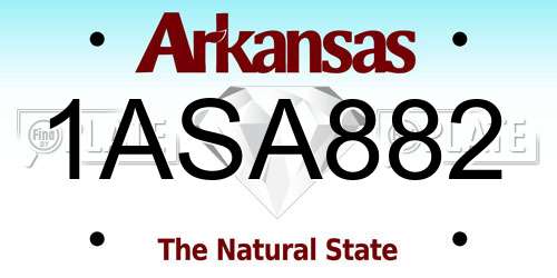 1ASA882 Arkansas License Plate