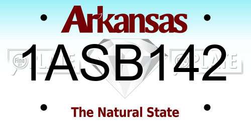 1ASB142 Arkansas License Plate