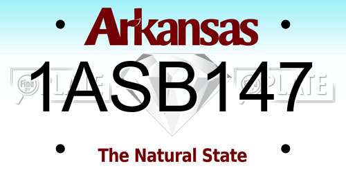1ASB147 Arkansas License Plate