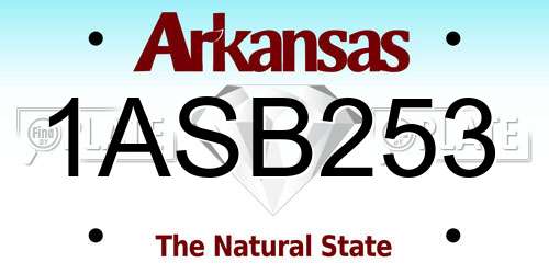 1ASB253 Arkansas License Plate