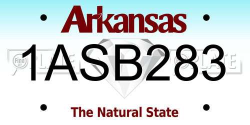 1ASB283 Arkansas License Plate