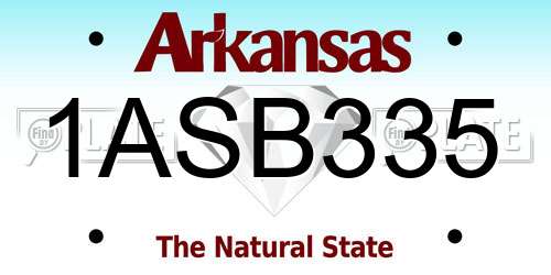 1ASB335 Arkansas License Plate