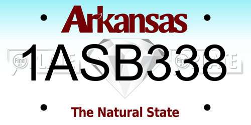1ASB338 Arkansas License Plate