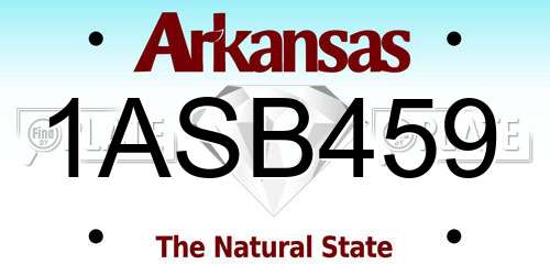 1ASB459 Arkansas License Plate