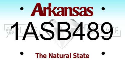 1ASB489 Arkansas License Plate