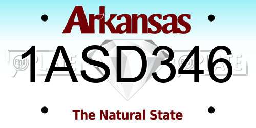 1ASD346 Arkansas License Plate