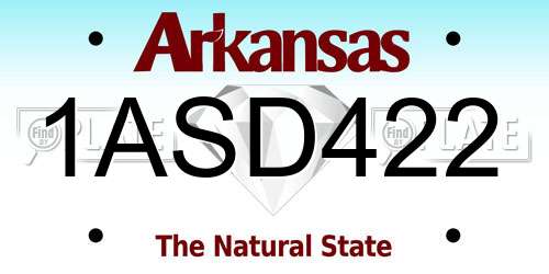 1ASD422 Arkansas License Plate