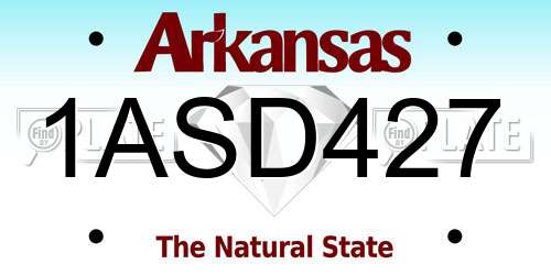 1ASD427 Arkansas License Plate