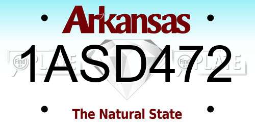 1ASD472 Arkansas License Plate