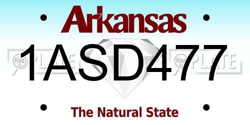 1ASD477 Arkansas License Plate