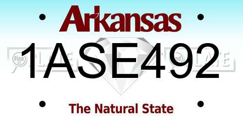 1ASE492 Arkansas License Plate